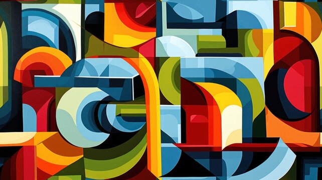 The picture of the colourful abstract wallpaper that has been mix with the primary colours and has become the various repetitive shape colourful abstract picture that mix with many colours. AIGX01.