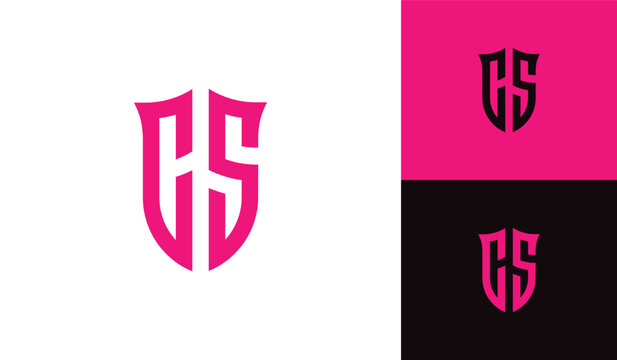 Emblem letter CS initial shield soccer football esport logo design