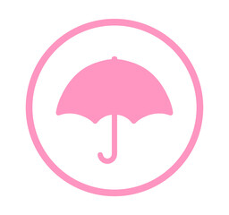 シンプルなピンク色の傘マーク