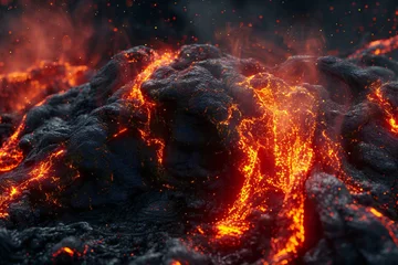 Foto op Canvas Volcanic eruption,  Burning lava in the crater of a volcano © Spectral