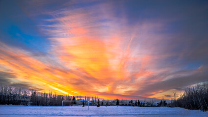 Radial sunset, Edmonton, Alberta
