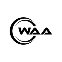 Foto op Canvas WAA letter logo design with white background in illustrator, cube logo, vector logo, modern alphabet font overlap style. calligraphy designs for logo, Poster, Invitation, etc. © Mamunur