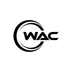 WAC letter logo design with white background in illustrator, cube logo, vector logo, modern alphabet font overlap style. calligraphy designs for logo, Poster, Invitation, etc.