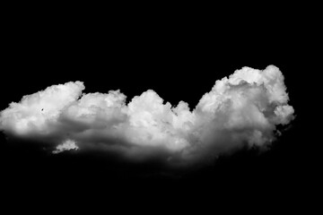 White clouds isolated on black background, - obrazy, fototapety, plakaty