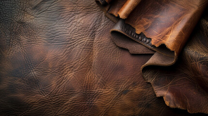 Leather texture background. Close-up of brown leather texture.
