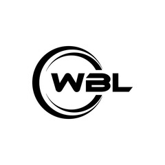 WBL letter logo design with white background in illustrator, cube logo, vector logo, modern alphabet font overlap style. calligraphy designs for logo, Poster, Invitation, etc.