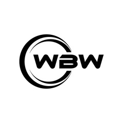 WBW letter logo design with white background in illustrator, cube logo, vector logo, modern alphabet font overlap style. calligraphy designs for logo, Poster, Invitation, etc.