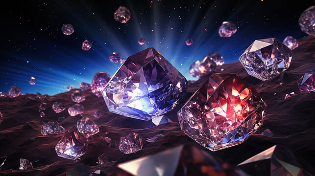 Diamond crystal ball in the night