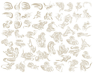 Set of Abstract Wavy Doodle Line Element