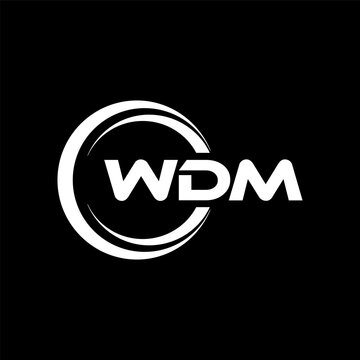 WDM letter logo design with black background in illustrator, cube logo, vector logo, modern alphabet font overlap style. calligraphy designs for logo, Poster, Invitation, etc.