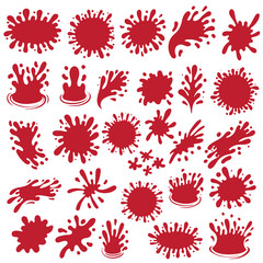 Set of Blood Splashes Vector Element