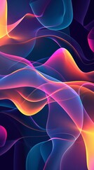 Fototapeta premium Abstract background neon colors. Minimal gradient in curved layers.
