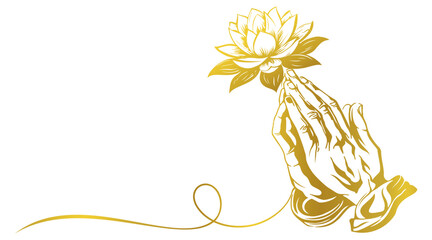 lotus flower and buddha hand for Vesak day