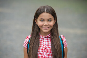 Time to study. Knowledge and education. School education. Student life. Teen girl back to school. Knowledge day. Education in college. Girl student outdoor. September 1. Face portrait