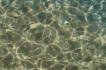 clear water near the shore, clear water in shallow water