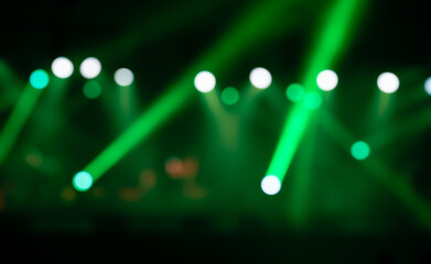 Blur image of green stage lights background. - 771229961