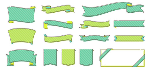Fototapeta premium Line drawing diagonal striped ribbon material 