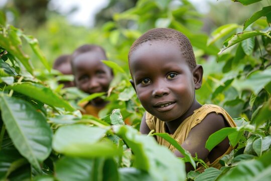 Childrend working in the bush in Soroti Uganda on March 13th 2018
