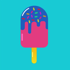 ice cream is melting.
Vector icon of cake with icing and topping.
Ice cream vector icon current