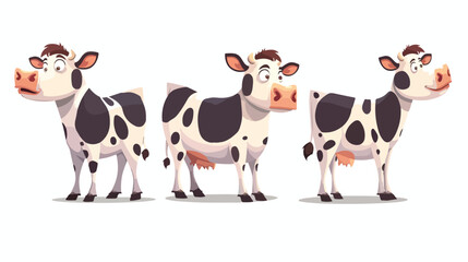 Obraz na płótnie Canvas Cartoon happy cow posing isolated on white background