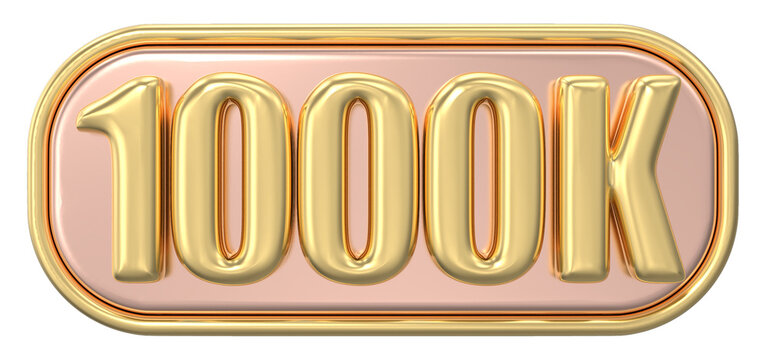 Number 1000K Gold 3D Render