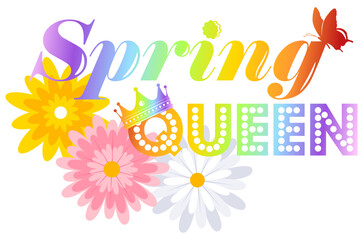 Vibrant Spring Queen Design with Flowers 