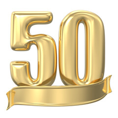 Anniversary 50 gold 3d numbers