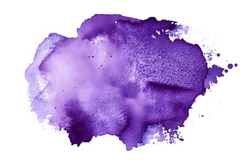 Purple watercolor blob stain on white background.