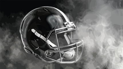 American football Silver-Black helmet and Silver-Black - obrazy, fototapety, plakaty