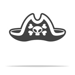 Pirate hat icon transparent vector isolated