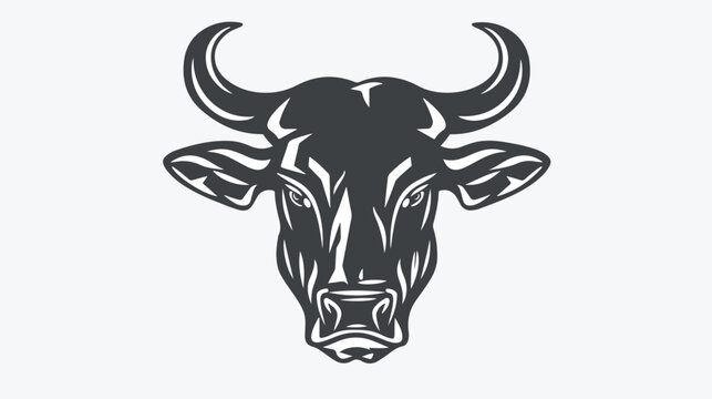 Bull head icon in black on a white background. Vector