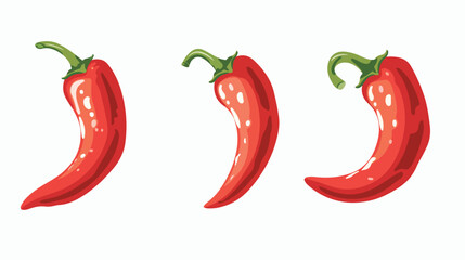 Cartoon chili pepper flat vector isolated on white background