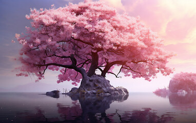 cherry blossom, sakura flower in spring season, close up