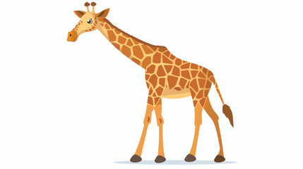 Cartoon giraffe isolated on white background flat Vector