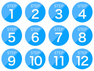 STEP丸アイコンセットB：青