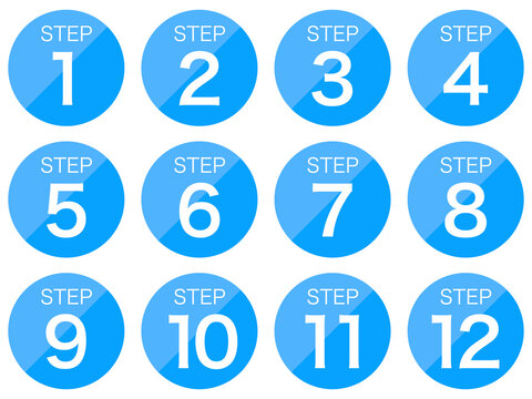 STEP丸アイコンセットB：青