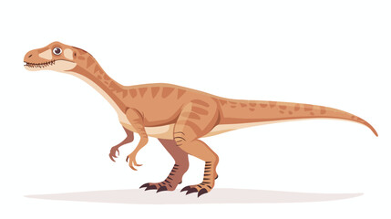 Cartoon velociraptor on white background flat vector 