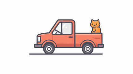 Check out the catchy hand drawn icon of pet truck flat