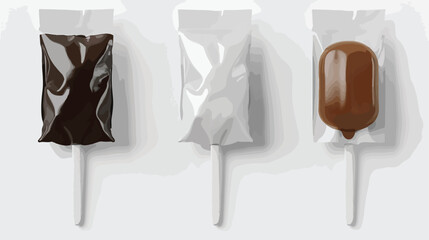 Chocolate caramel lollipop or candy packaging mockup 
