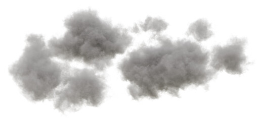 Cumulus and fluffy cloud shape with isolated on transparent background - PNG file, 3D rendering illustration, Clip art, cut out and sky elements