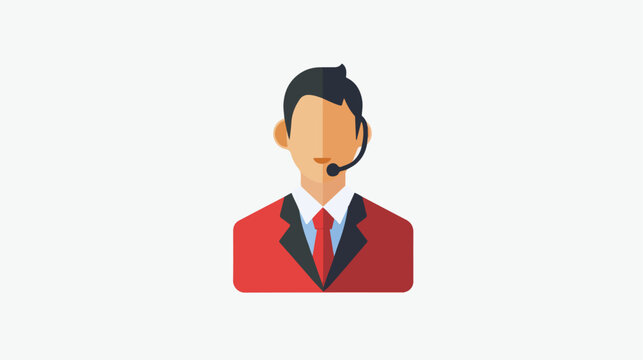 Customer service icon for website flat vector isolated