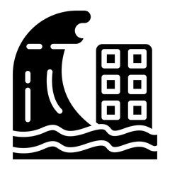 tsunami icon on white background. Simple element illustration from weather concept.