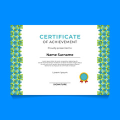 Abstract Islamic Geometric Certificate Design Template