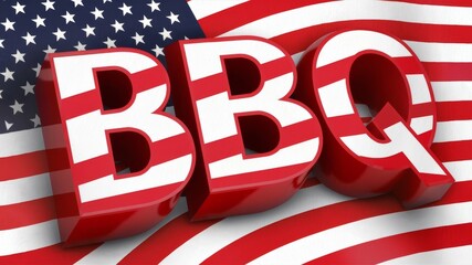 BBQ Poster in the Stars and Stripes Flag Design