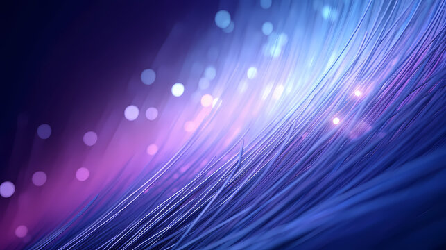 Optical fiber abstract background - purple blue material internet technology cable