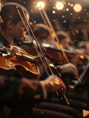 "Powerful Symphony Orchestra Playing Together in Unity and Harmony"