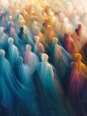 Obraz premium A Symphony of Rising and Falling Voices in Abstract Art Reflection.