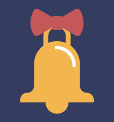 Jingle bell with bow, xmas holiday celebration