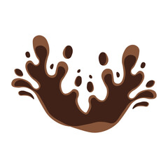 Chocolate Splash on White Background. Melting Chocolate. Vector Illustration.