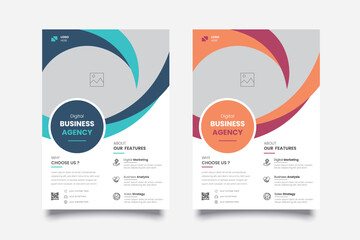 Business Flyer Corporate Flyer Template Geometric shape Flyer Circle Abstract Colorful concepts